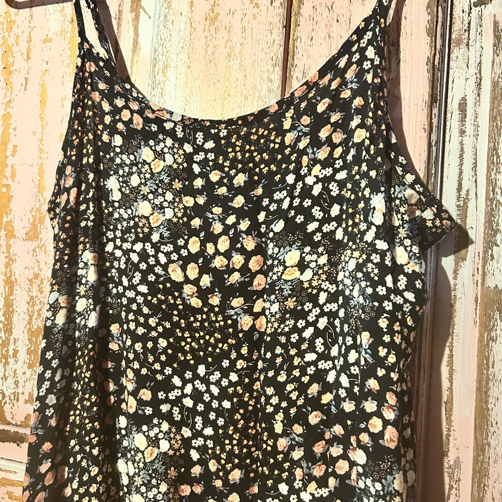 Wild Fable Black and Pink floral Midi Dress - Picture 2 of 8
